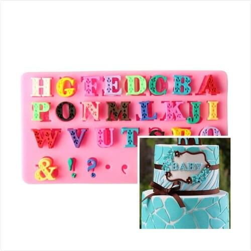 3D Alphabet Silicone Fondant Mold Cake Chocolate Sugar Cutter Mould Craft Candy