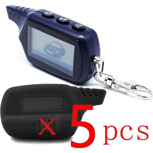 5 Pcs/lot Russian Keychain B9 LCD Remote Control Key Fob For Two Way Anti-Theft System Starline B9 Twage car alarm auto