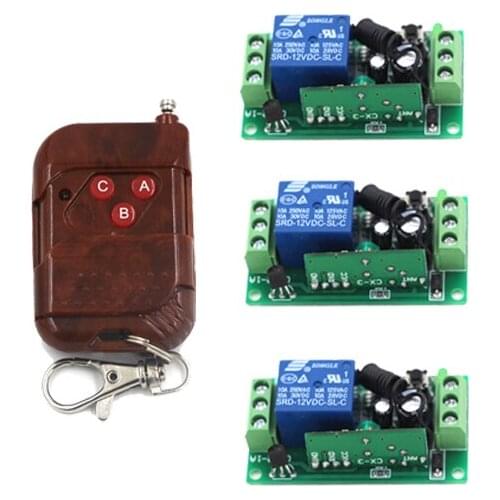 DC 9V 24V 1 CH 1CH 10A Wireless Remote Control RF Remote Controller Wireless Switch Transmitter Receiver 315Mhz/433MHZ