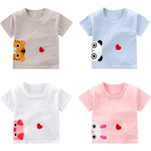 Baby T-shirts Kids Short Sleeve Tshirt Toddler Boys Tee Children Girls Stripped Top 100% Cotton Baby Clothes