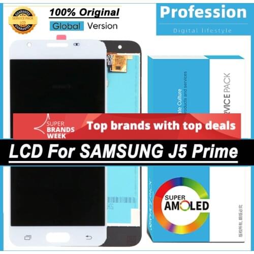100% Original 5.0'' Display for Samsung Galaxy J5 Prime G570 G570F G570M LCD Touch Screen Digitizer Repair Parts + Service Pack