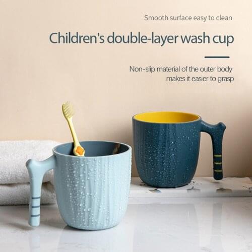 Double-layer Tooth Brushing Cup Simple Eco-friendly Non-Slip Mouthwash Cup Kids Couples Tooth Brush Mug Bathroom Accessories