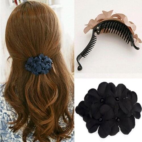 Elegant Women Bead Cute Flower Hair Clip Barrette Clamp Hairpin Hair Accessory hair accessories for girls диадема девочка
