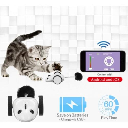 APP Control Electric Mouse Racer Cat Toy 360°Rotation USB Pet Toys