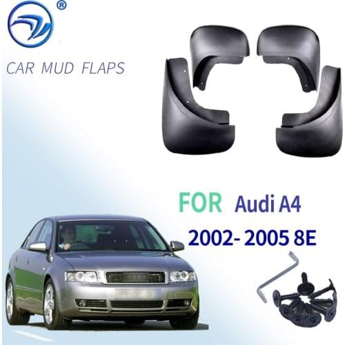 Set Molded Car Mud Flaps For Audi A4 B6 2002-2005 8E Mudflaps Splash Guards Mud Flap Mudguards Fender Styling 2004 2003