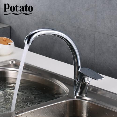 Potato Kitchen Faucet 360 Degree Swivel Solid Zinc Alloy Kitchen Mixer Cold and Hot Kitchen Tap Single Hole Water Tap p59222