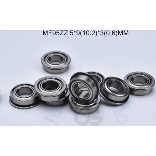 MF95ZZ 5*9(10.2)*3(0.6)MM 10pieces DDLF-950ZZ Flange bearing metal sealed free shipping ABEC-5 chrome steel miniature bearings