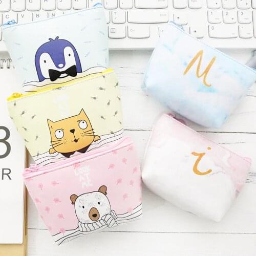 Fashion Women Cartoon Pattern Coin Purse Cute Zipper Bag Childrens Girls Boys Mini Wallet PU Leather Female Clutch Purses