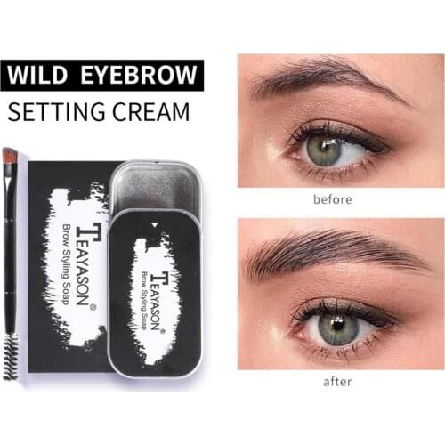10g Eyebrow Soap Kit Smell-less Long Lasting Wild Brow Shape Styling Pomade Eyebrow Soap Kit for Girl