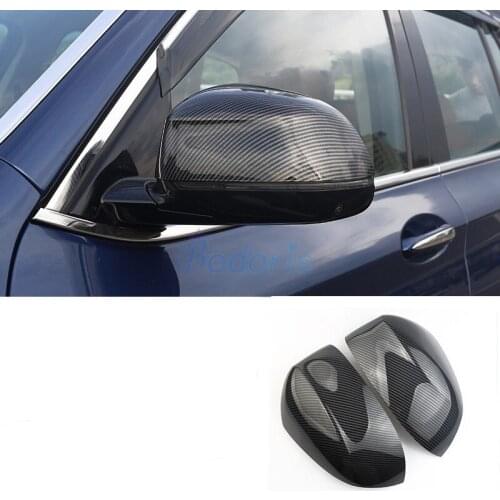 For BMW 2018 2019 X3 G01 X4 G02 X5 G05 X7 G07 Carbon Fiber Door Mirror Overlay Rear View Cover Panel Car Styling Accessories