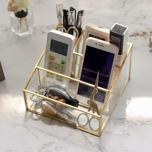 New Europe Metal Makeup Brush Storage Tube Eyebrow Pencil Makeup Organizer Bead Crystal Jewelry Sundries Storage Box MJ707