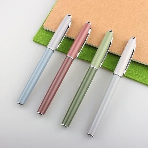 PAOLO Quality Fine 0.5mm Nib Fountain Pen for Finance Metal Ink Pens Office School Supplies