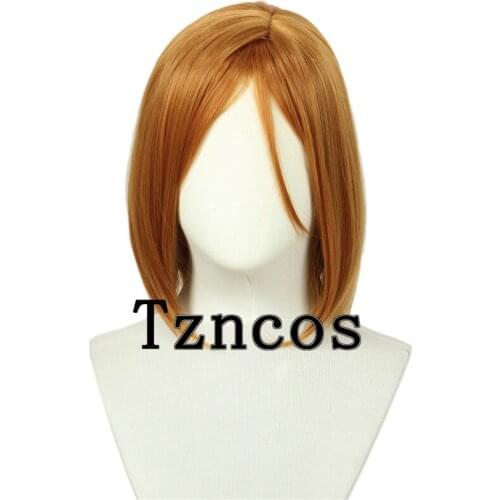 Tzncos nobara kugisaki Wig Brown Short Wig Heat Resistant Synthetic Hair