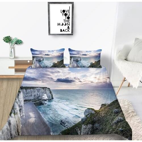 Seaside Bedding Set Cliff Spectacular Beautiful Duvet Cover Beach Queen King Twin Full Single Double Unique Design Bed Set