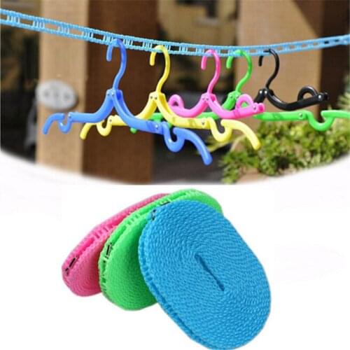 Adjustable Windproof Nylon Outdoor Anti Slip Slide Drying Clothes Hanger Clothesline Rope Line Cord String Camping 4N1356
