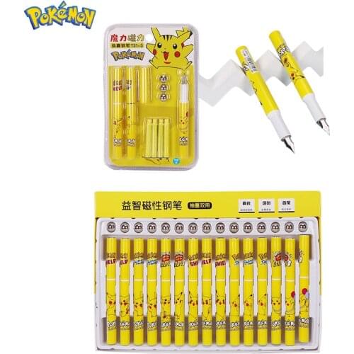 Pokemon Pikachu Anime Cartoon 3Pcs/set Kawaii High Quality Pen Smooth New Ink Pen Ink Pen 0.5mm Blue Ink Pen Student Calligraphy