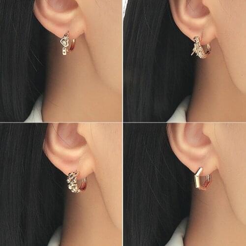 VIVILADY Retro Round Shape Copper Bowknot Belt Dragon Weave Hoop Earrings Female Piercing Jewelry INS Cold Wind Party Wholesale