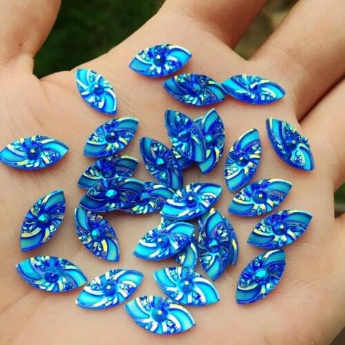 7*15mm 80pcs Horse Eye Resin Rhinestone Flatback Gems Strass Crystal Stones For Dress Crafts Decorations HY761