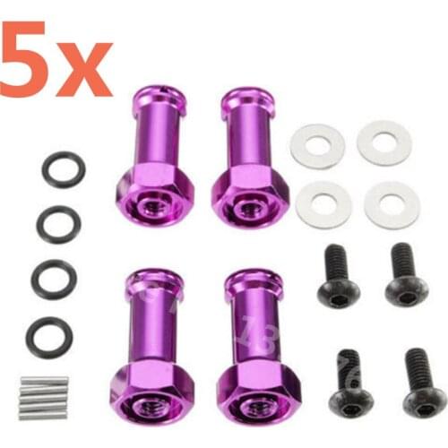 5 Sets RC Car WLtoys A949 A969 A979 Upgrade Part Aluminum Alloy 12MM Hex Drive 24MM Extension Adapter For RC 1/18 Scale Models
