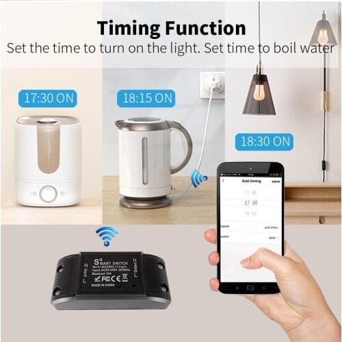 Wifi Smart Light Switch Universal Breaker Timer Wireless Remote Control Works In Tuya Smart Home App Smart Switch Breaker