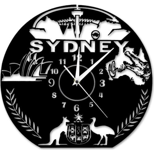 Sydney Cityscape Skyline Hanging Wall Watch Clock Australia Travel Gift Australia Sightseeing Sydney Opera House Wall Clock