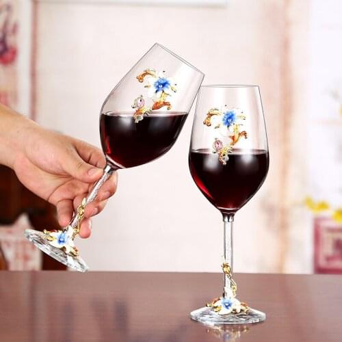 High-end enamel wine glass champagne glass goblet decanter set creative wedding gift crystal glass