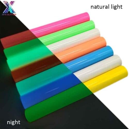 XFX HTV 25X100/150cm Cricut Vinyl PU Glow In The Dark Heat Transfer Vinyl T-shirt Iron on HTV Heat Press Machine Cutting Plotter