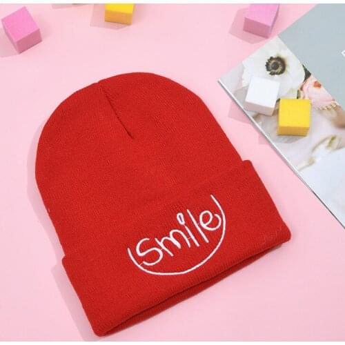 Winter Warm Embroidered Knitted Letter Beanies Hats All Match Ski Cap Hat Beanie Bonnet Brimless Hip Hop Korean Streetwear