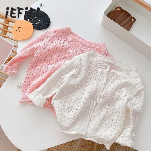 1-4Years Summer Baby Girl Princess Thin Cardigan Boys Air-Conditioning Clothes Long-Sleeved Knitted Sun Protection Coat Sweater