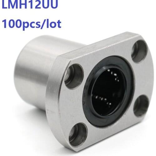 100pcs/lot LMH12UU LMH12 Flange Linear Bearing CNC Linear Bushing for 3D printer parts Rods