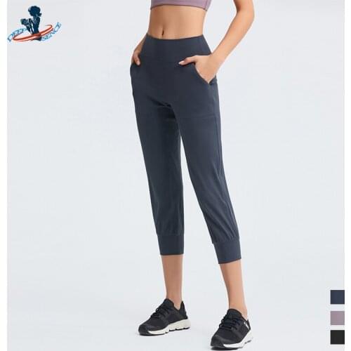 DEEPSENCE 2021 19Womens Yoga Leggings With Pockets Female Gym Fitness Workout Clothes Slim Joggers Trousers Cropped Pant