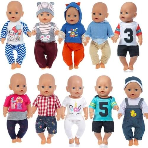 2021 43cm New Born Baby Doll Clothes Fashion Outfits for 17 Inch Baby Doll American OG girl Doll Suits Accessories for Girl