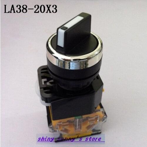 3Pcs/Lot LA38-20X3 3 Position 2NO Maintained Select Selector Switch Rotary Switch Brand New