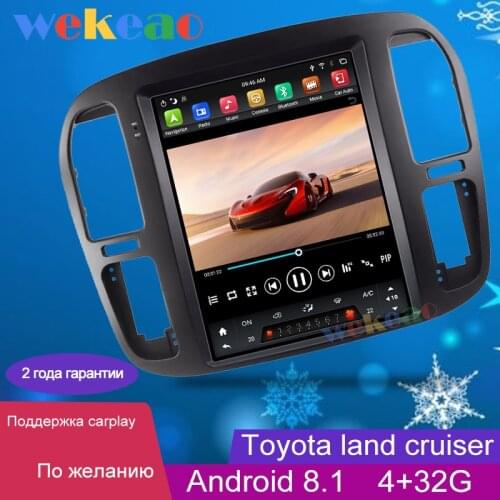 Wekeao 12.1" Vertical Screen Tesla Style Android 8.1 Car Radio Automotivo For Toyota Land Cruiser LC100 Auto GPS Navigation 4G