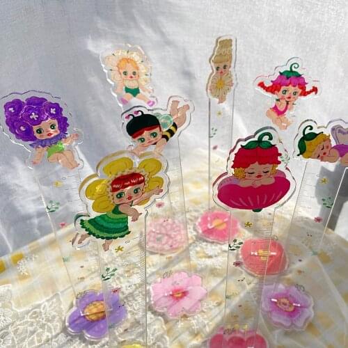 Flower Fairy Acrylic Washi Tape Display Stand Desktop Storage Rack Ruler Office Stationery Supplies