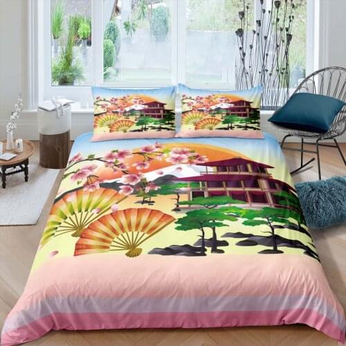 Home Living Luxury 3D Sakura Blossom Print 2/3Pcs Soft Duvet Cover and PillowCase Kids Bedding Set Queen and King EU/US/AU Size
