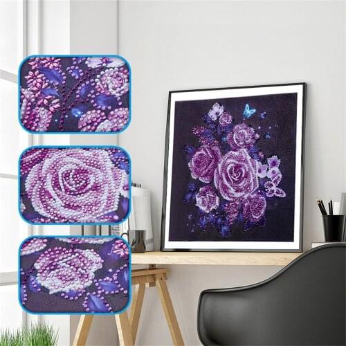 HUACAN 5D DIY Special Shape Diamond Painting Mandala Flower Part Drill Embroidery Cross Stitch Kit Art Rhinestone Home Decor