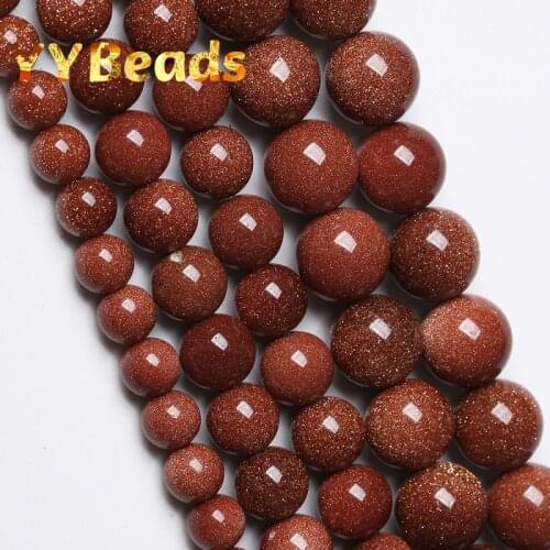 5A Quality Natural Gold Sandstone Beads Round Loose Spacer Charm Beads For Jewelry Making Bracelets Ear Studs 4 6 8 10 12 14mm