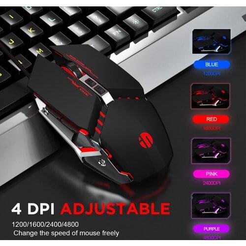 6-button optical LED computer gaming mouse USB wired gaming mouse, 4800DPI for PC laptop notebook gamers, with backlight