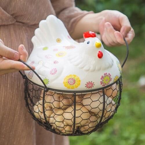 Egg Acceptance Basket Kitchen Iron Basket Egg Basket Potato Garlic Container Arrangement Hotel Platform Hollow Container Basket