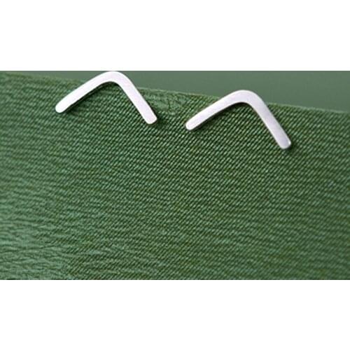 Daisies Pure 925 Sterling Silver Tiny Letter V Shape Stud Earrings for Women Girls Gift Sterling-Silver-Jewelry