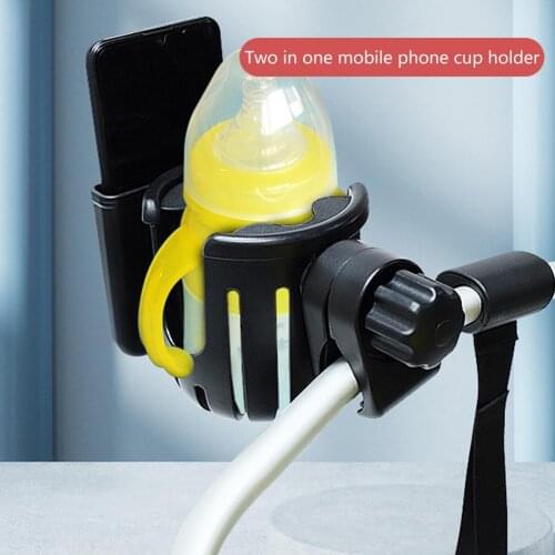 Multi-functional 2-in-1 Baby Stroller Cup Holder Universal Stable Placement Mobile Phone Holder Baby Carriage Accessory