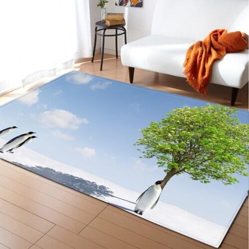 Fashion cartoon childrens room floor area carpet 3D printing animal game mat flannel carpet