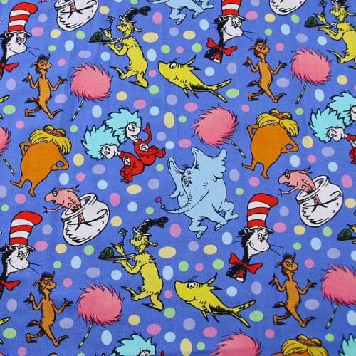 Cartoon Christmas Green Elf 100% Cotton Fabric for Kids Clothes Hometextile Hairband Cushion Cover DIY Needlework Material