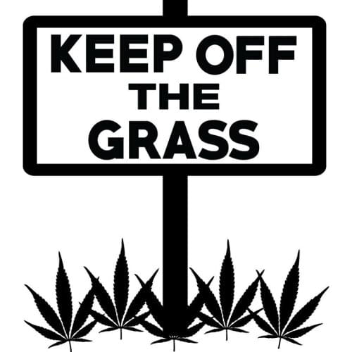 13.5*11.8cm Keep Off the Grass Decal Window Bumper Sticker Warning slogan Car Accessories Motorcycle Helmet Car Styling