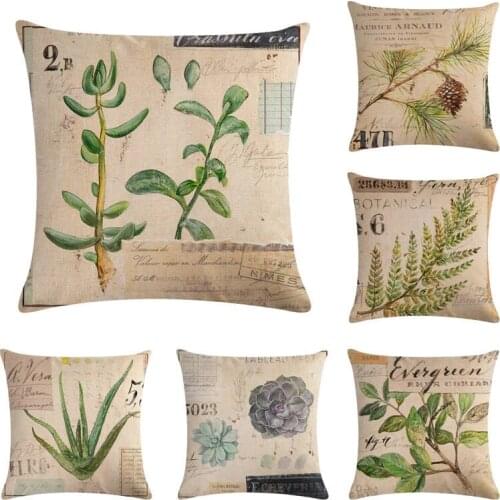 45cm*45cm Retro plant painting design linen/cotton throw pillow covers couch cushion cover home decorative pillows