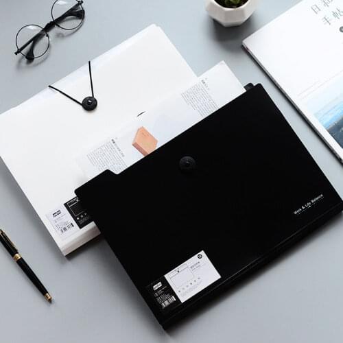 New Multi-layer 8/12 Into Filing Products Information Papers Buckle Black and White File Storage 5 Into Folder Holder Organizer