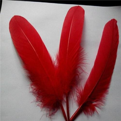 Wholesale Quality 100Pcs/lot Beautiful red Goose Feather 15-20cm Decorative Feathers For Craft Fashion DIY