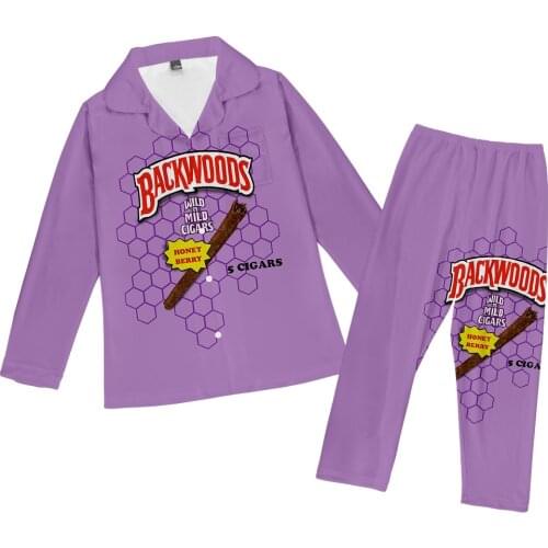 Backwoods Women Men Autumn Winter Pajamas Suit Long Sleeve Long Pants Loungewear 2 Piece Set Parent-Child Pajamas Suit