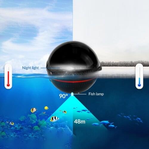 Portable Wireless Fish Finder Smart Fishing Sonar Sounder Alarm Transducer Fishfinder 48m Fishing Echo Sounder